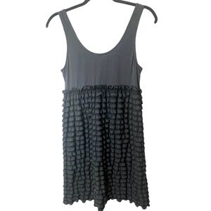 Eloise Mini Dress  Tiered Ruffle Tank Gray Lounge  Comfy SZ M  EUC